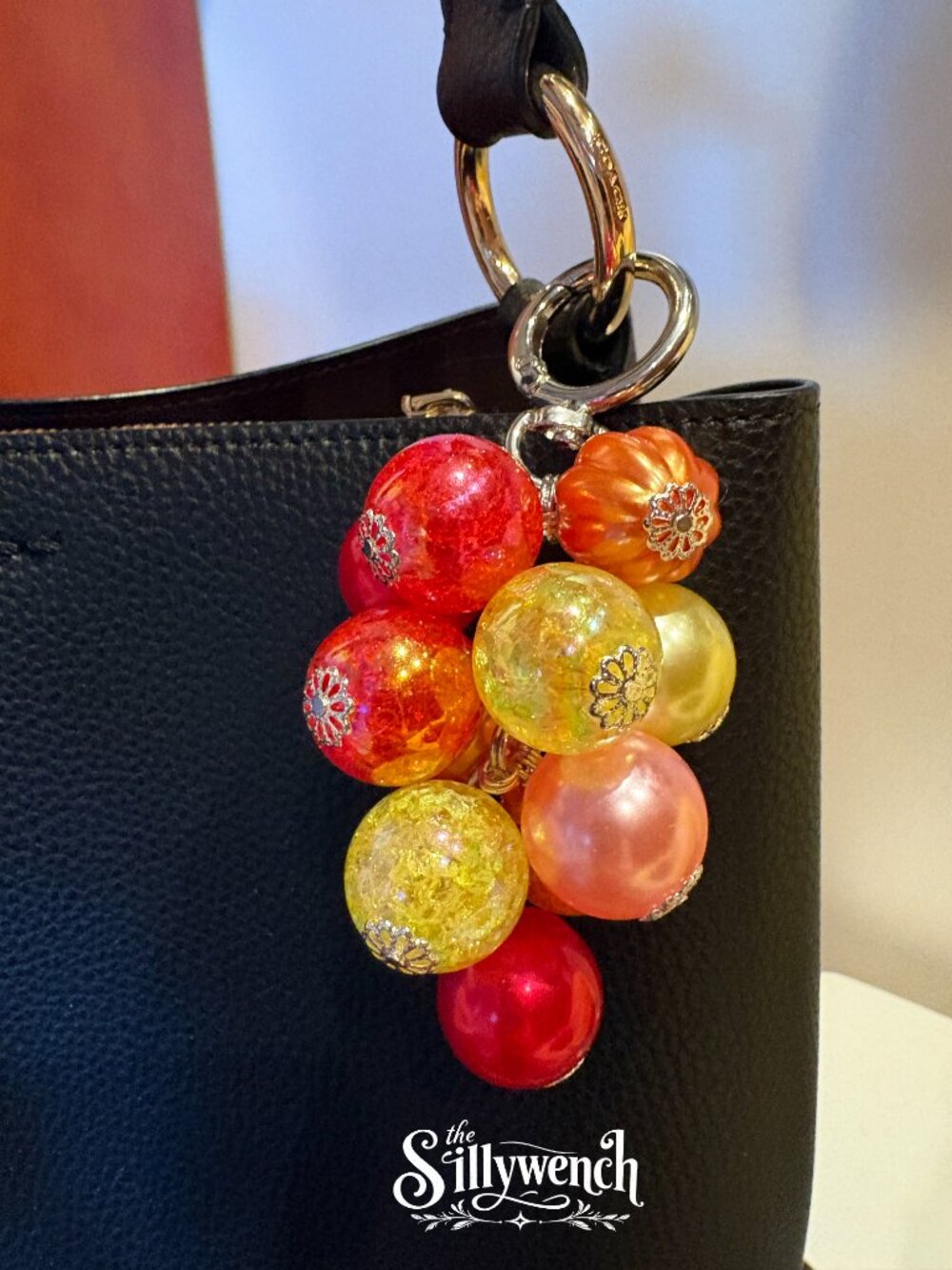 Sunset Seranade Purse/Bag Charm, silver-toned